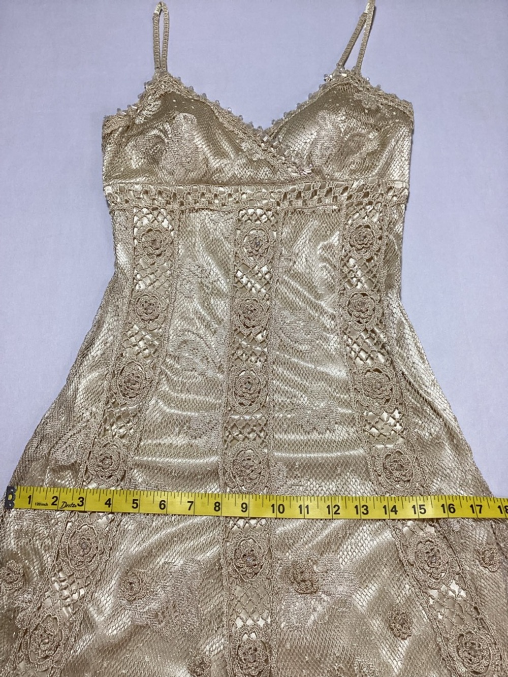 Sue Wong Crochet Asymmetrical Slip Midi Dress - Picture 16 of 16